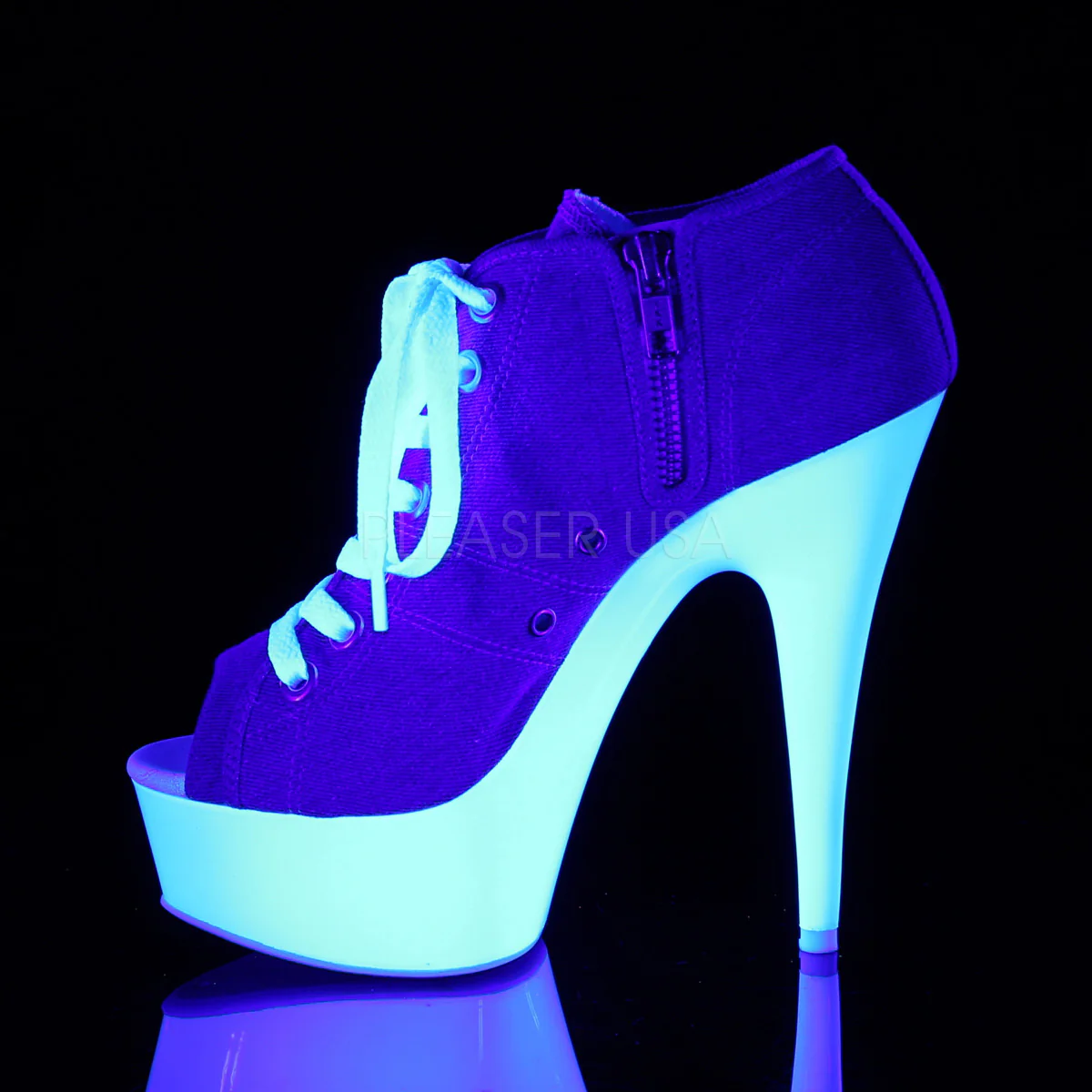 DELIGHT-600SK-01  Denim Blue Canvas/Neon White - Image 2