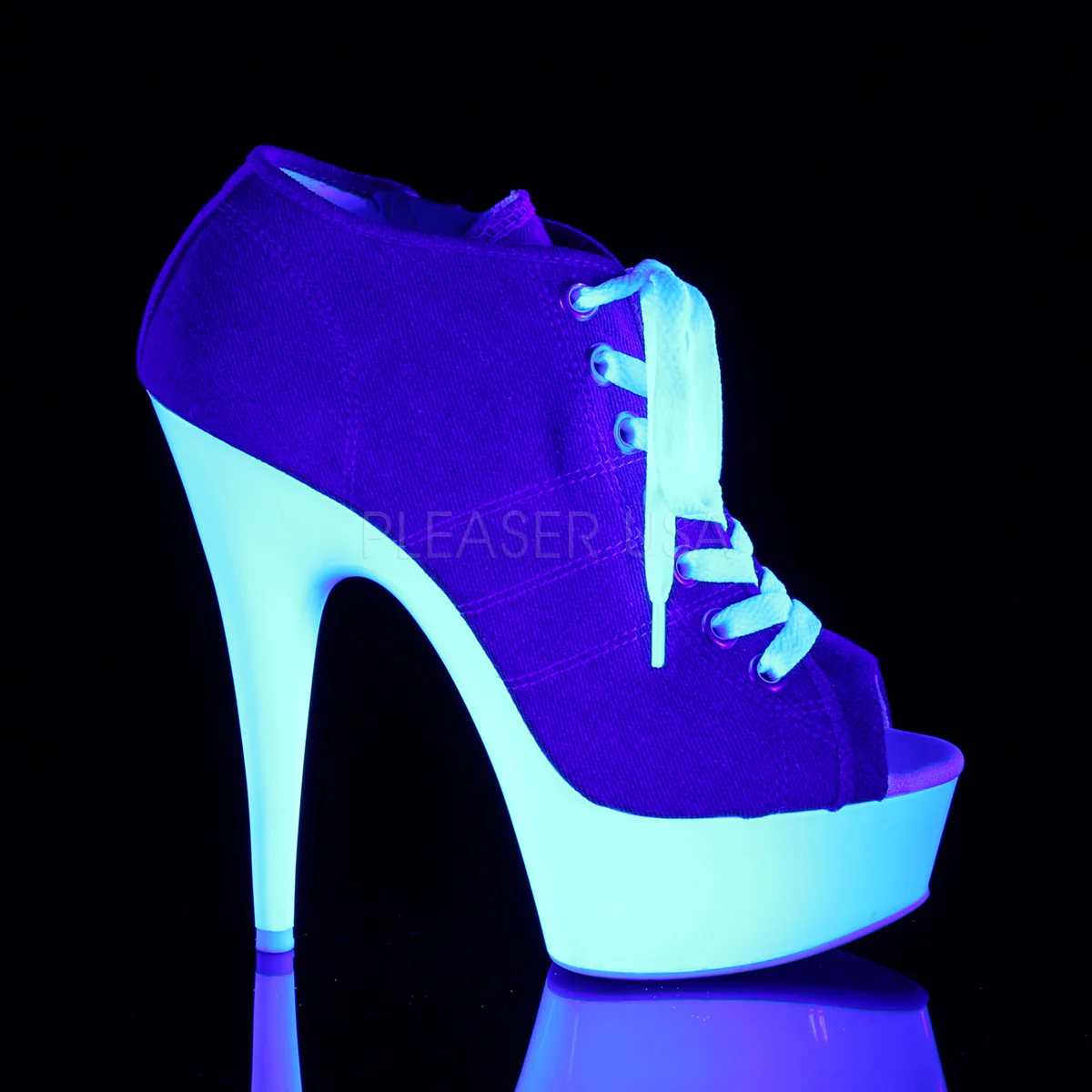 DELIGHT-600SK-01  Denim Blue Canvas/Neon White - Image 4