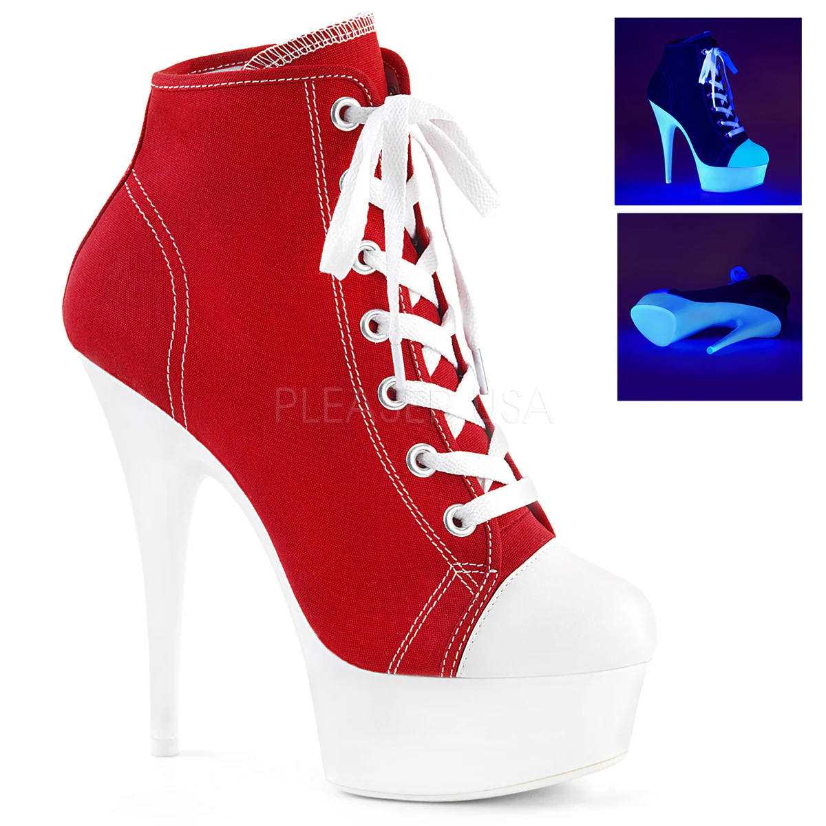 DELIGHT-600SK-02  Red Canvas/Neon White