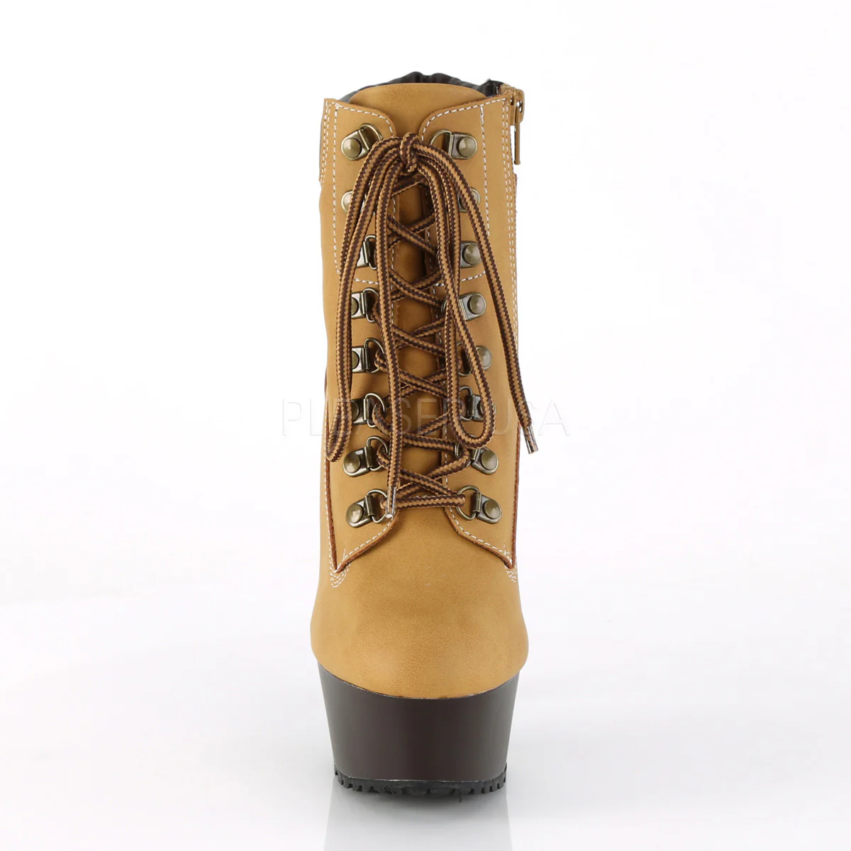 DELIGHT-600TL-02  Tan Nubuck Faux Leather/Dark Brown Matte - Image 2