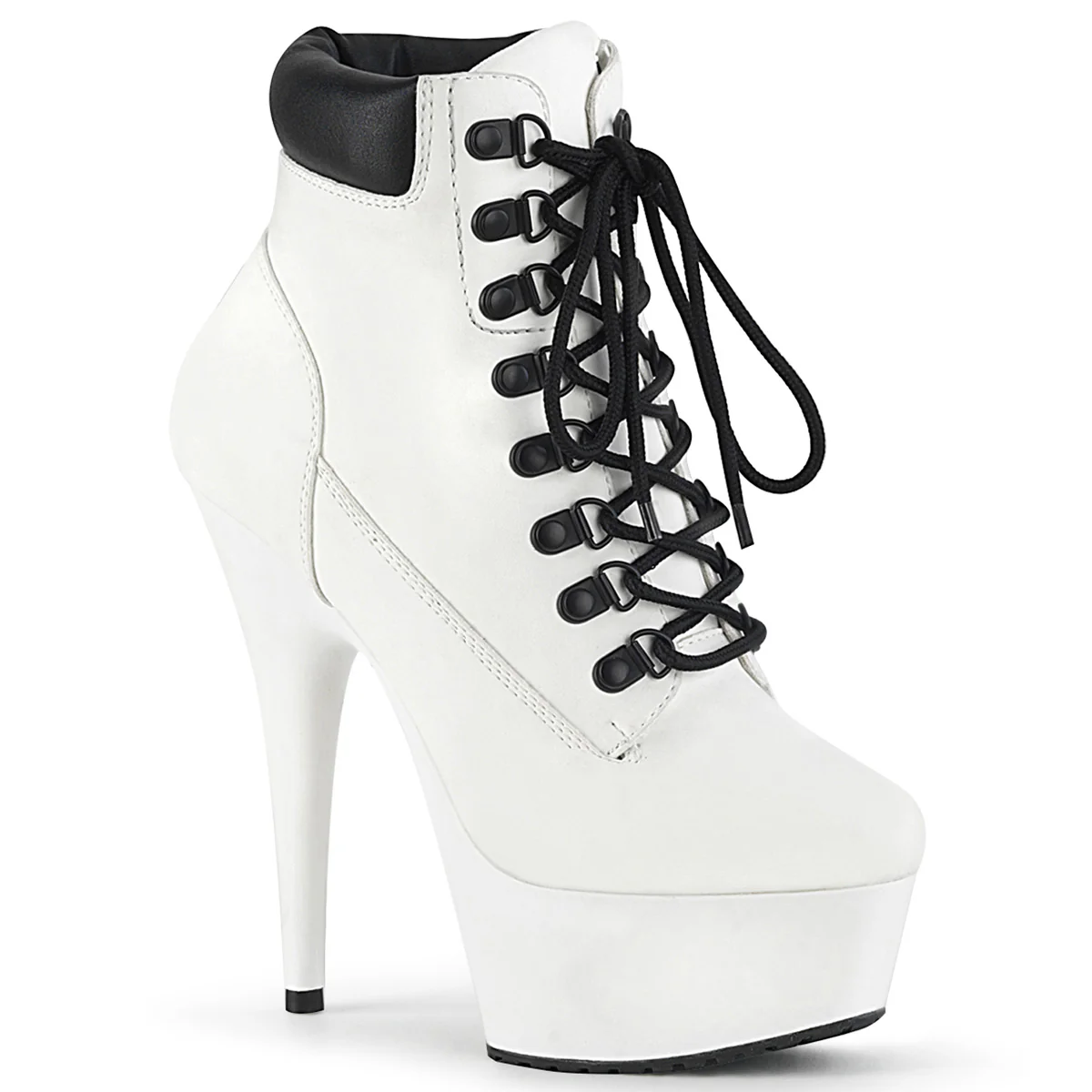DELIGHT-600TL-02 White Nubuck Faux Leather/White Matte