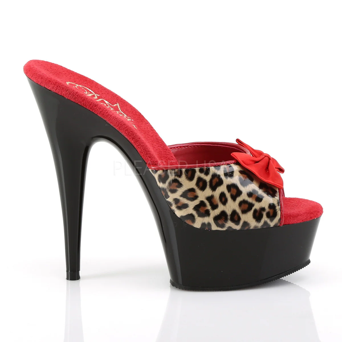 DELIGHT-601-6  Tan Leopard Print Faux Leather/Black - Image 5