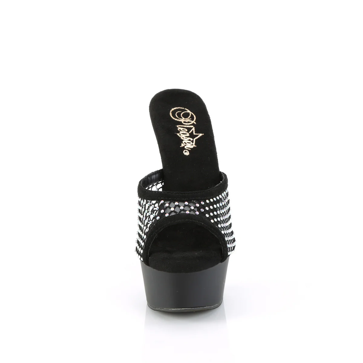 DELIGHT-601-6RM  Black Faux Suede-RS Mesh/Black Matte - Image 2