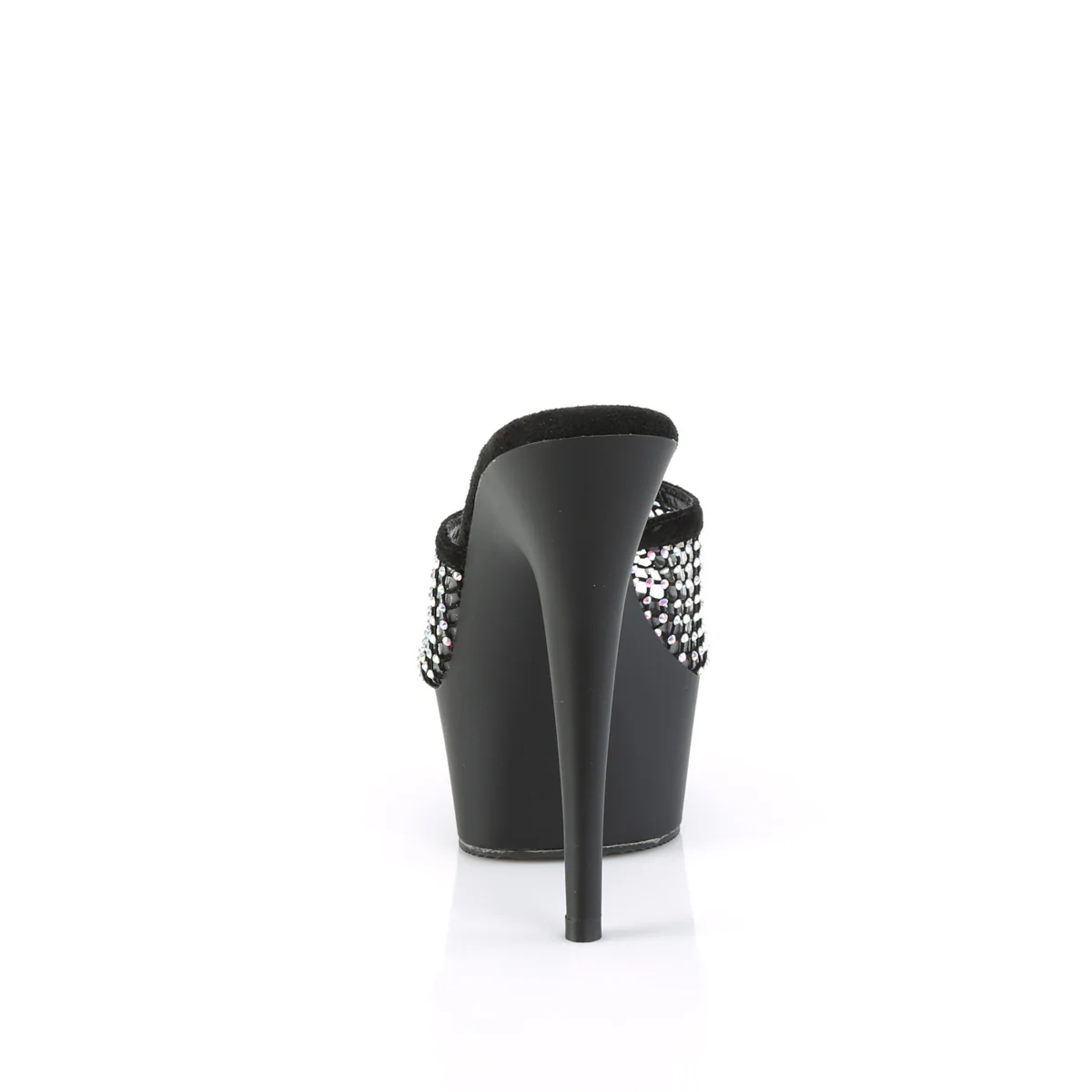 DELIGHT-601-6RM  Black Faux Suede-RS Mesh/Black Matte - Image 4