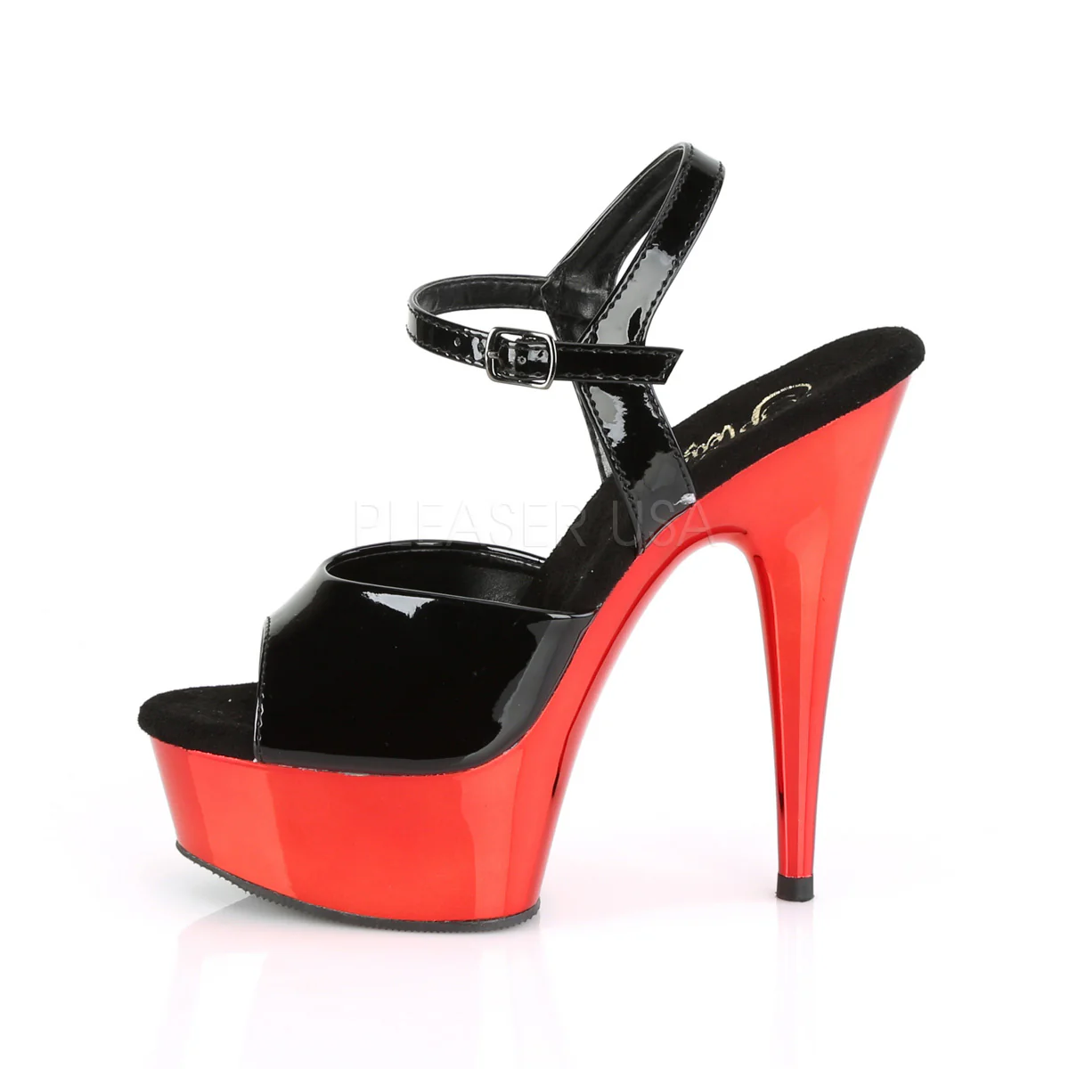 DELIGHT-609  Black Patent/Red Chrome - Image 3