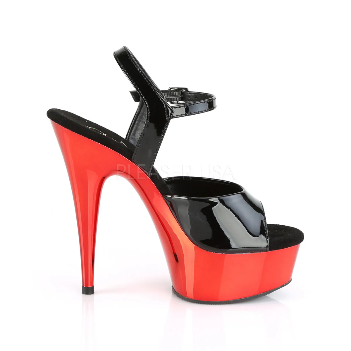 DELIGHT-609  Black Patent/Red Chrome - Image 5
