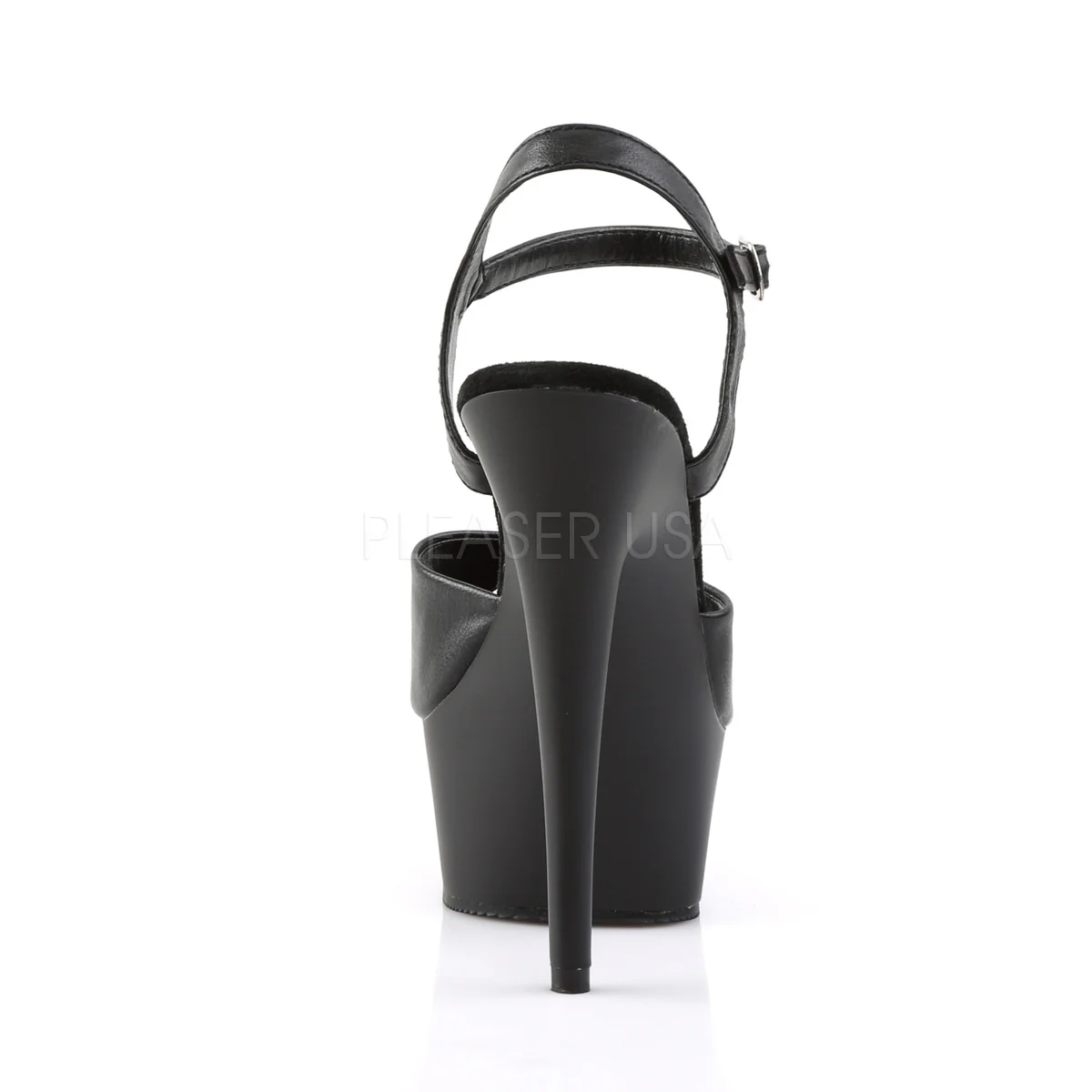 DELIGHT-609  Black Faux Leather/Black Matte - Image 4