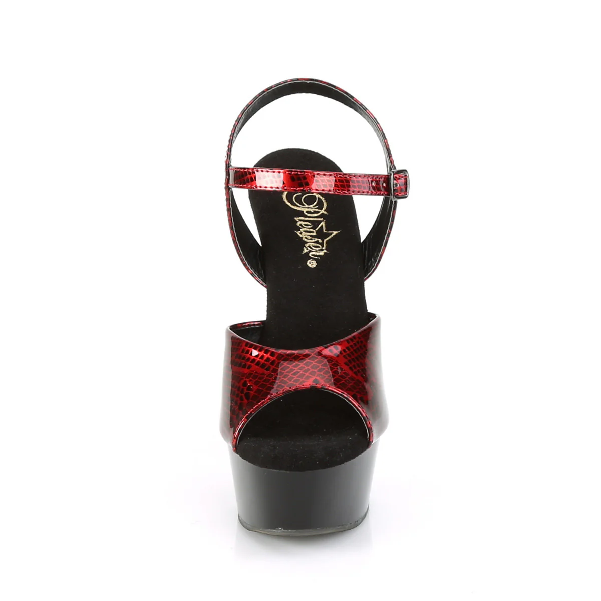 DELIGHT-609SP Red Snake Print Patent/Black - Image 2
