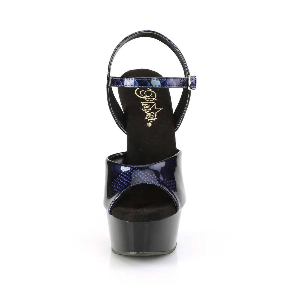 DELIGHT-609SP  Royal Blue Snake Patent/Black - Image 2