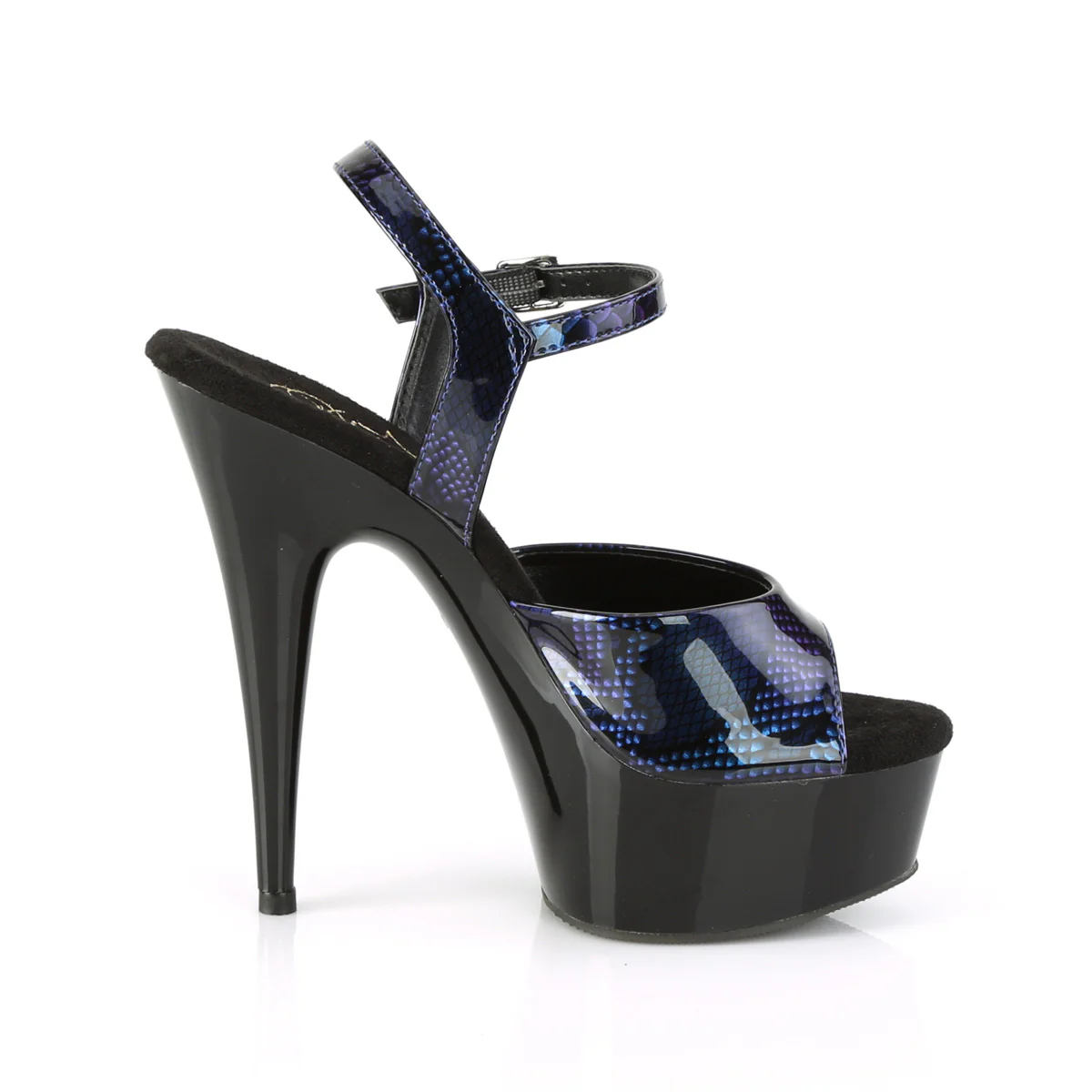 DELIGHT-609SP  Royal Blue Snake Patent/Black - Image 5