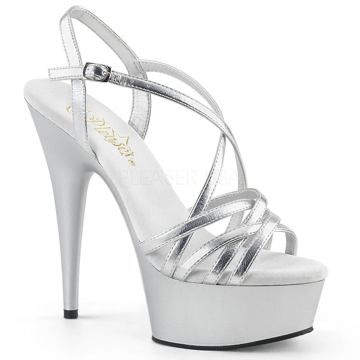 DELIGHT-613 Silver Metallic Pu/Silver