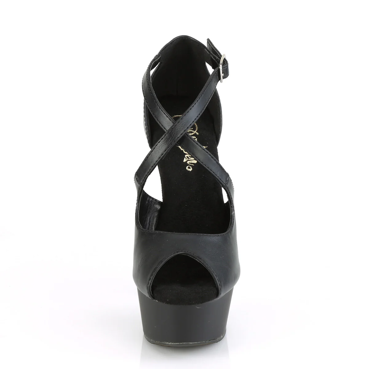DELIGHT-621 Black Faux Leather/Black Matte - Image 2