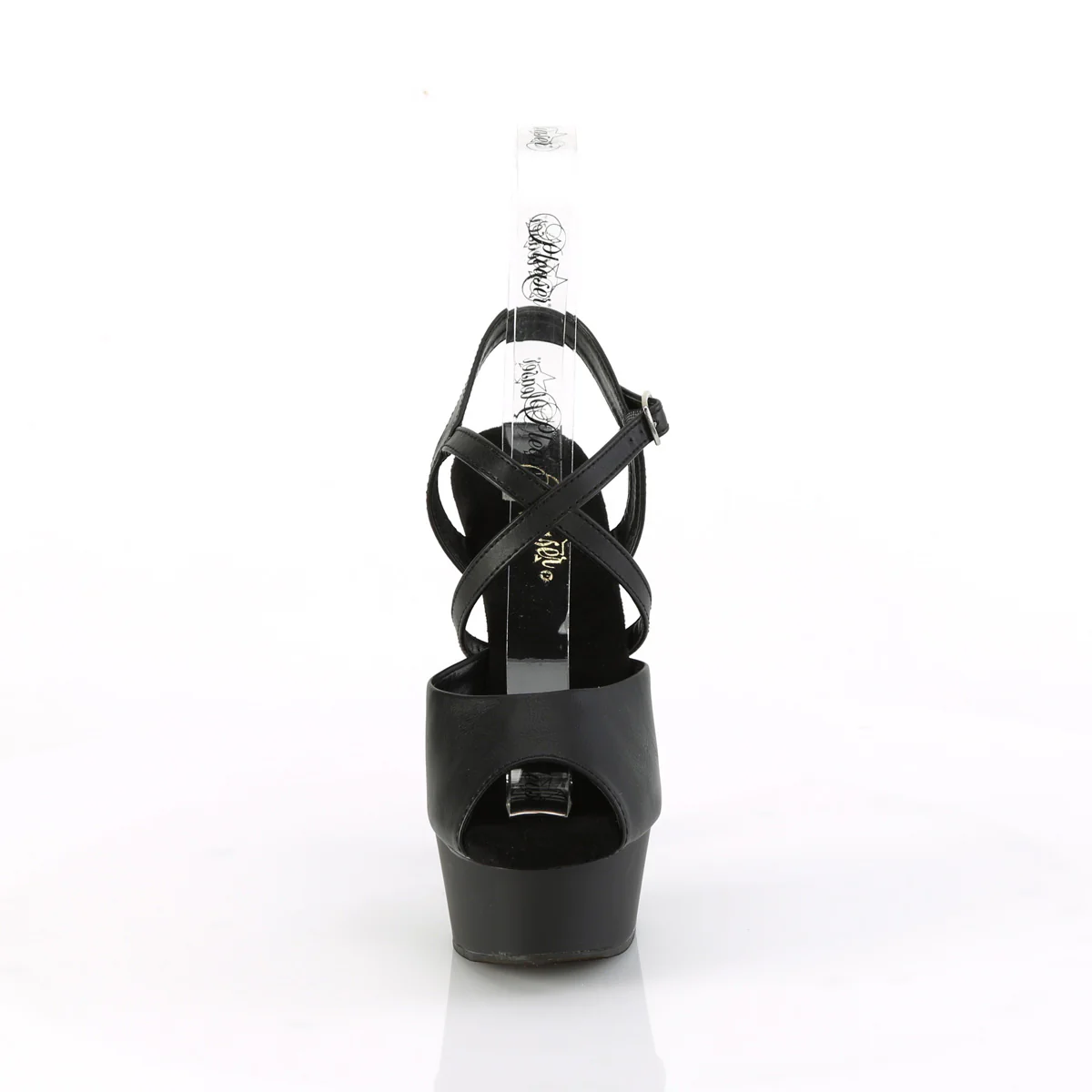 DELIGHT-624-1  Black Faux Leather/Black Matte - Image 2