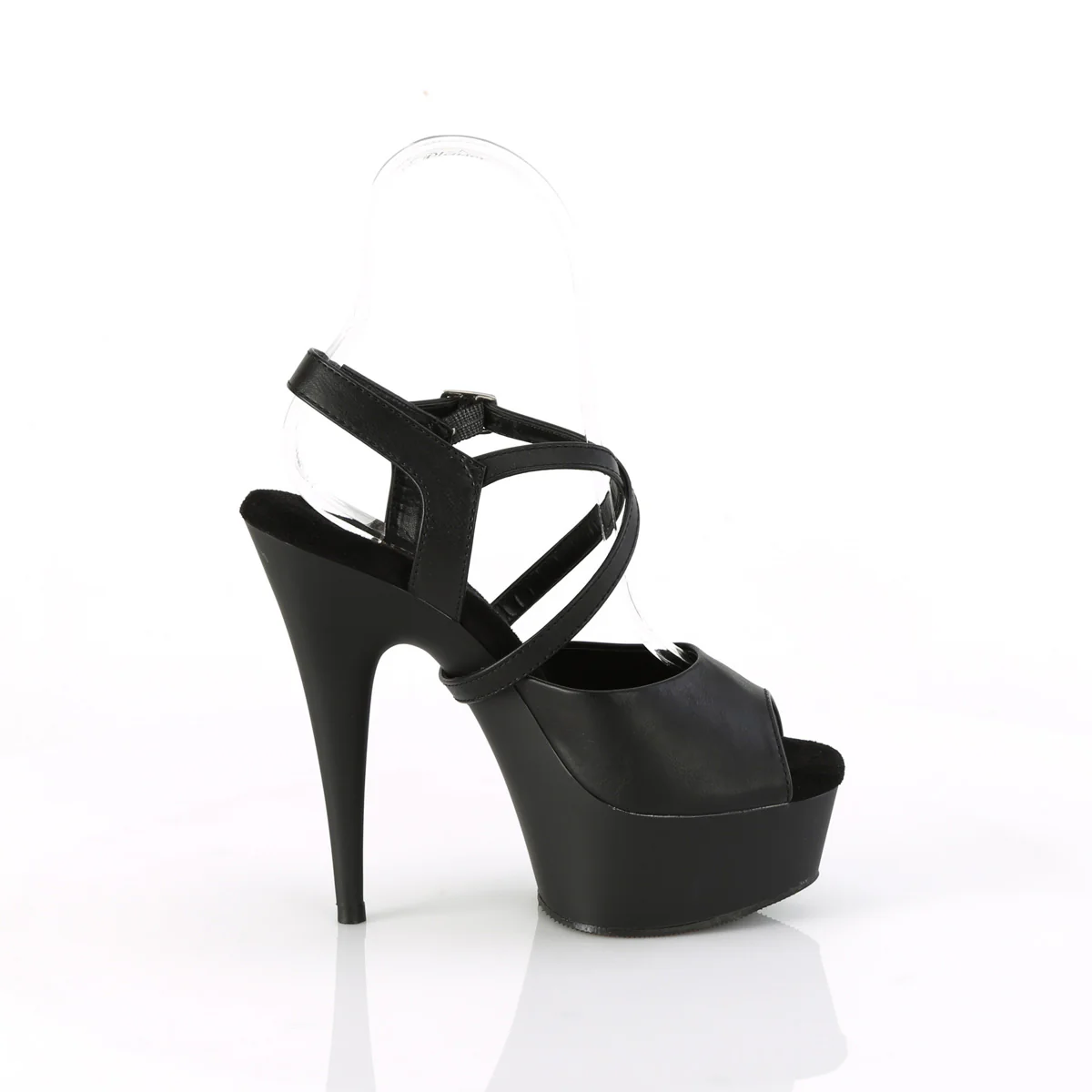 DELIGHT-624-1  Black Faux Leather/Black Matte - Image 5