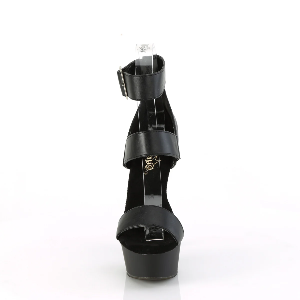 DELIGHT-629  Black Faux Leather/Black Matte - Image 2
