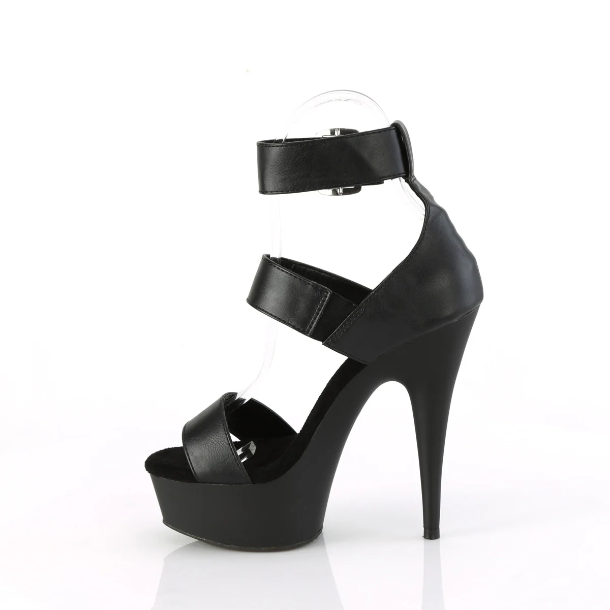 DELIGHT-629  Black Faux Leather/Black Matte - Image 3