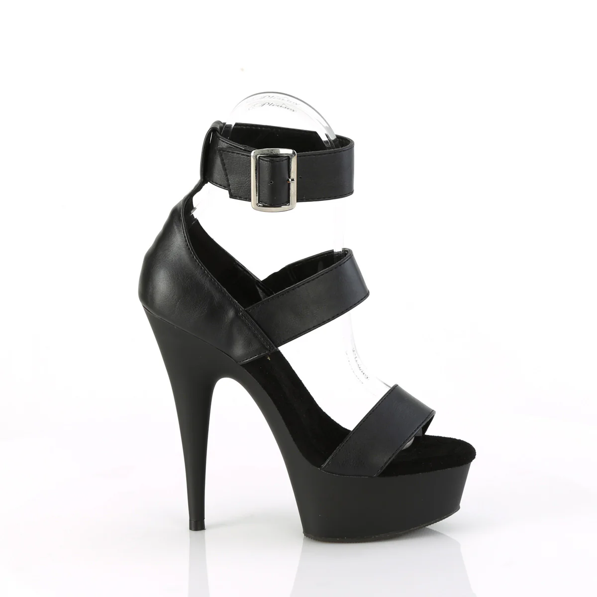 DELIGHT-629  Black Faux Leather/Black Matte - Image 5