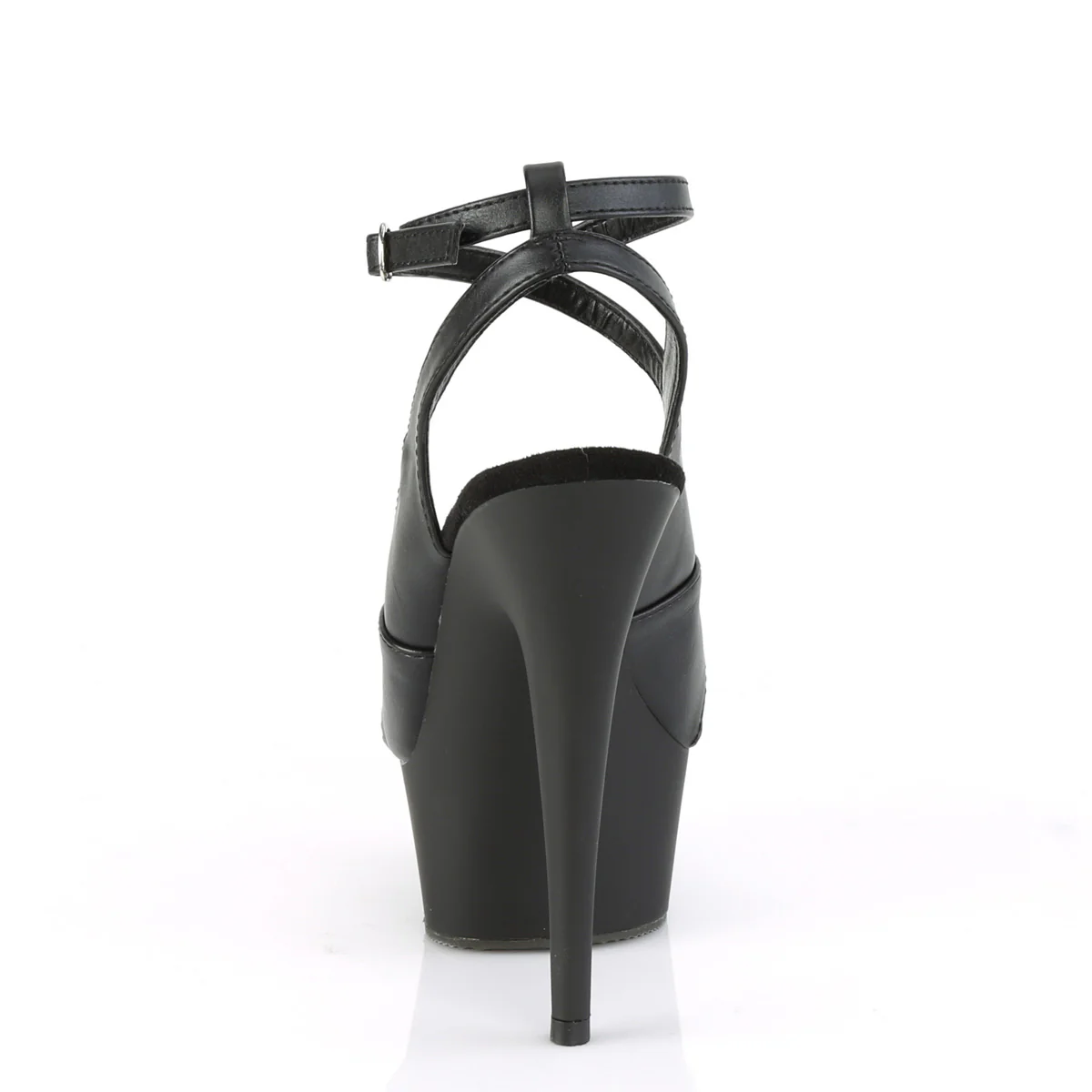 DELIGHT-632  Black Faux Leather/Black Matte - Image 4