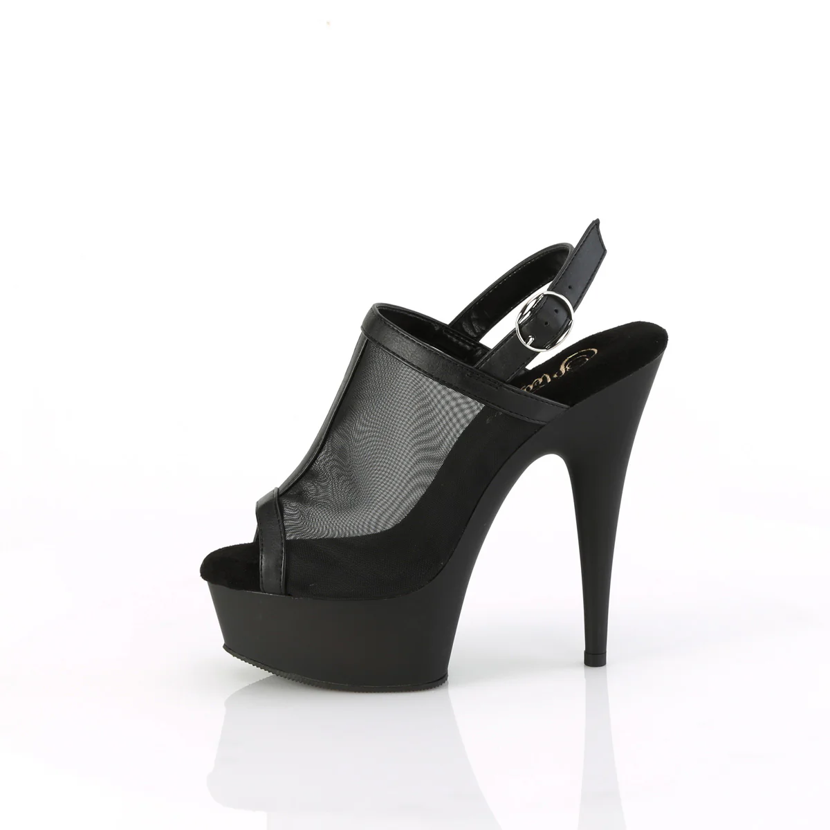 DELIGHT-636 Black Faux Le-Mesh/Black Matte - Image 3