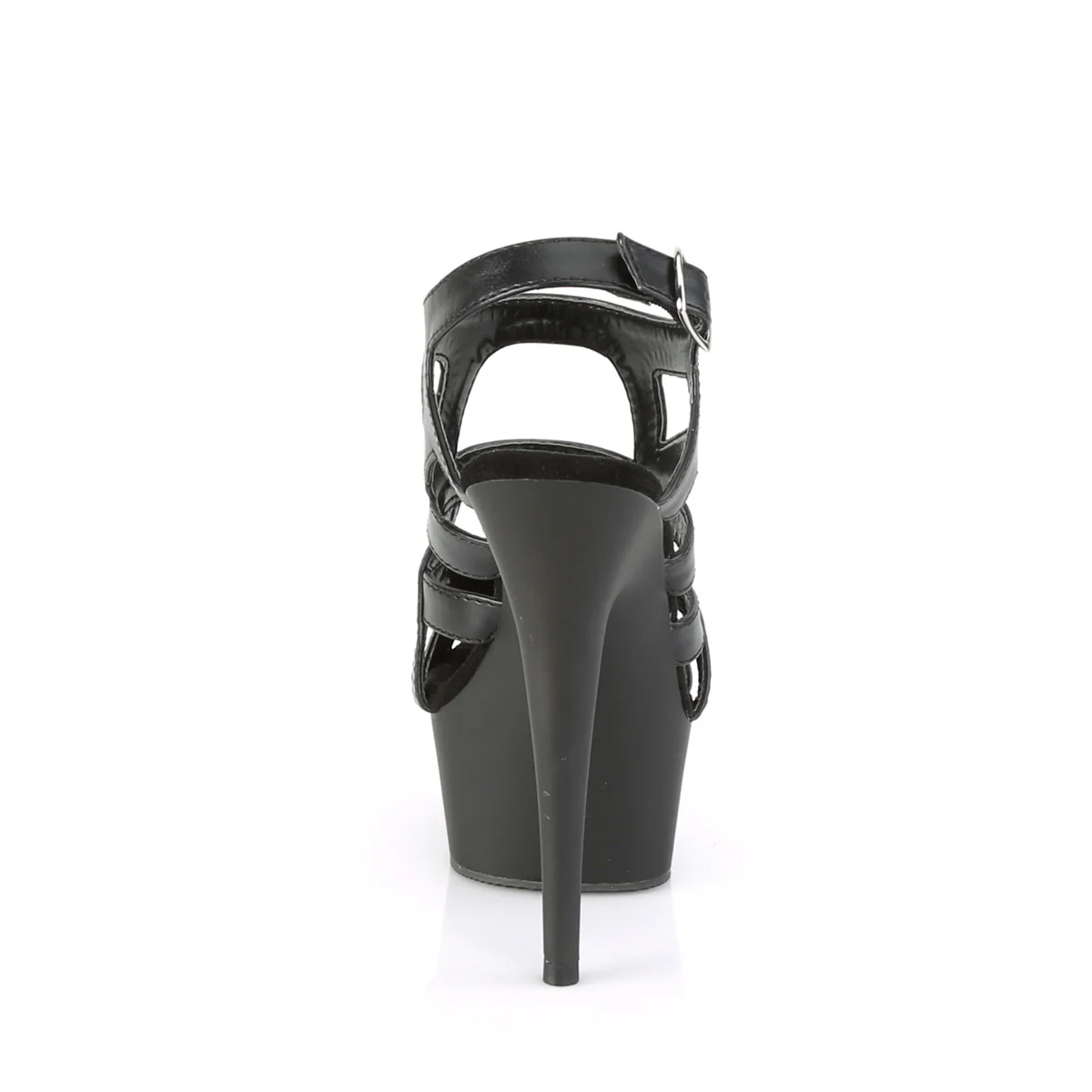 DELIGHT-644  Black Faux Leather/Black Matte - Image 4