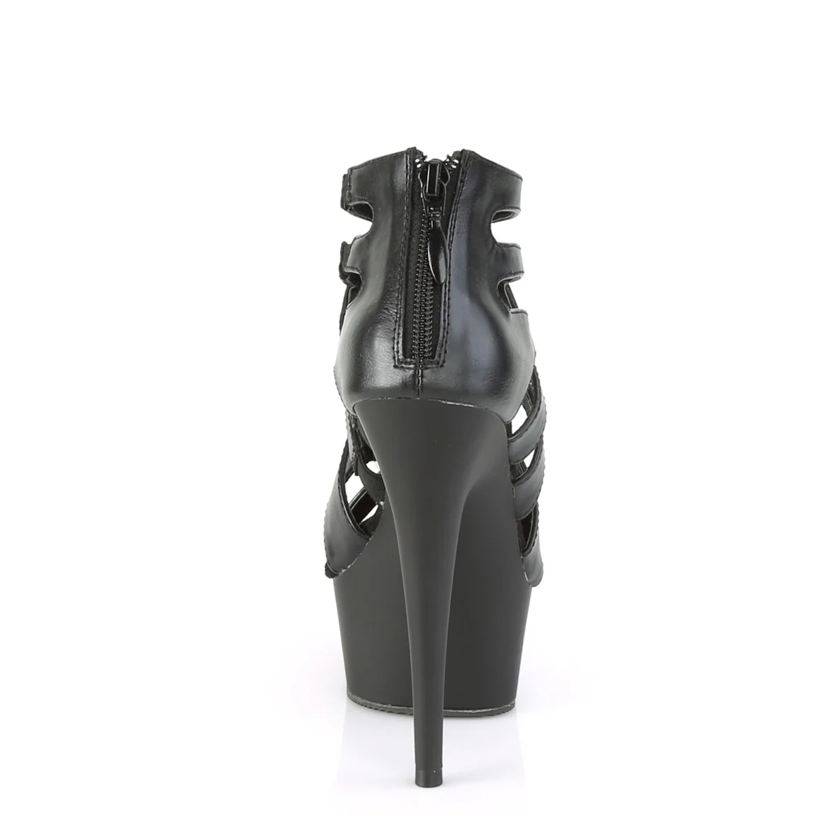 DELIGHT-645  Black Faux Leather/Black Matte - Image 4