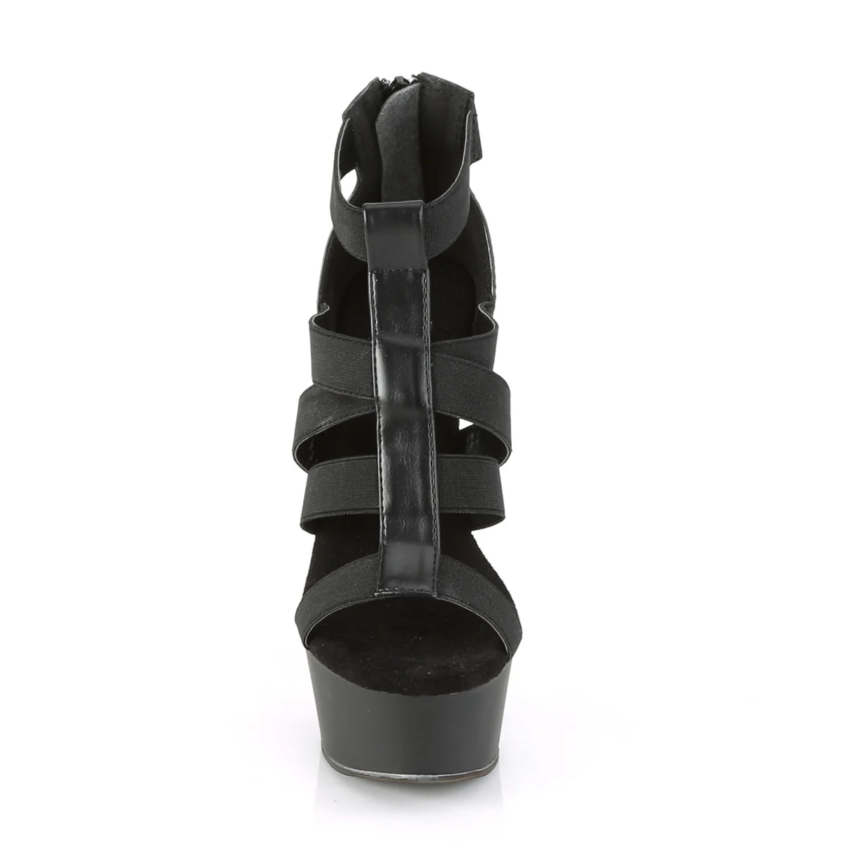 DELIGHT-651  Black Elastic Band-Faux Leather/Black Matte - Image 2