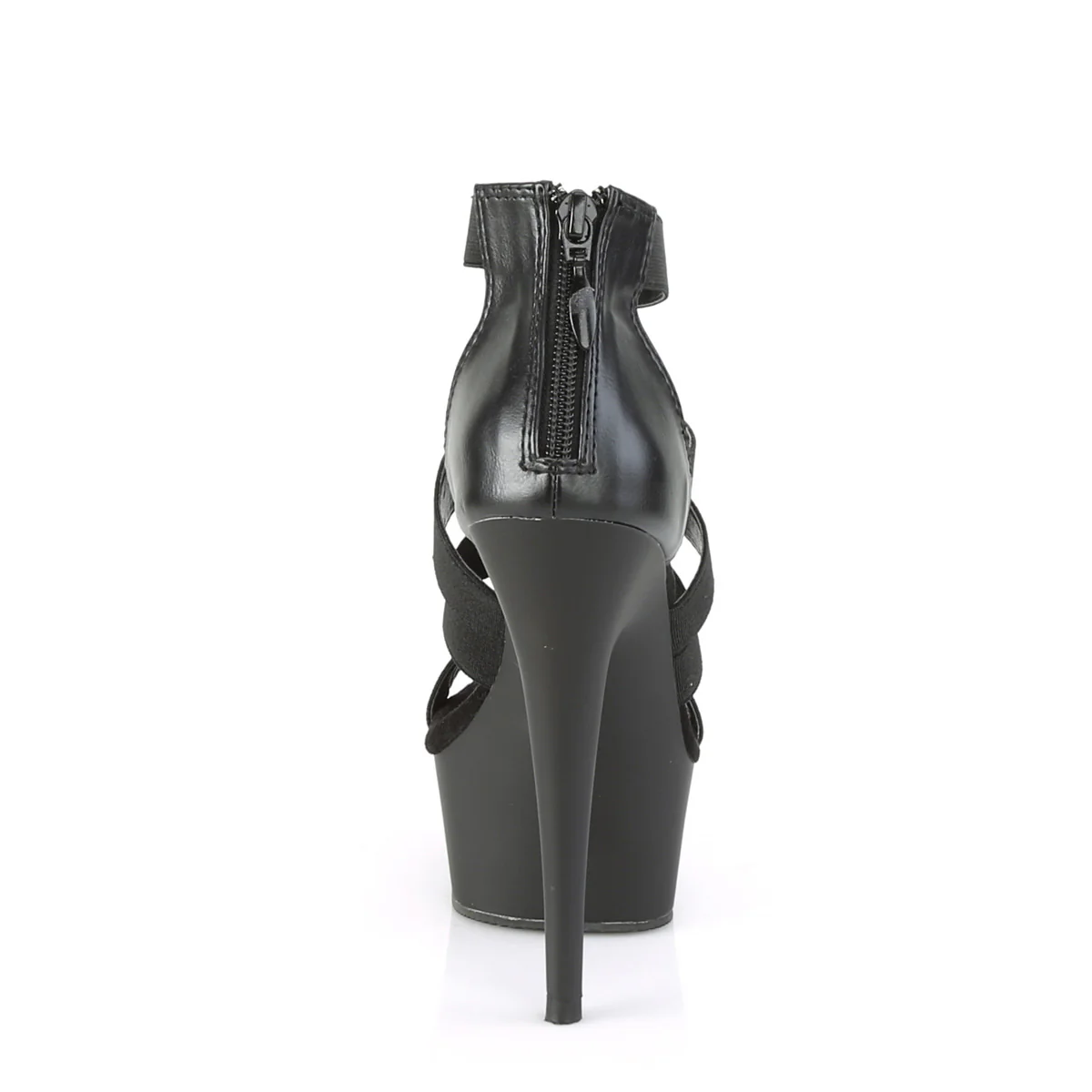 DELIGHT-651  Black Elastic Band-Faux Leather/Black Matte - Image 4
