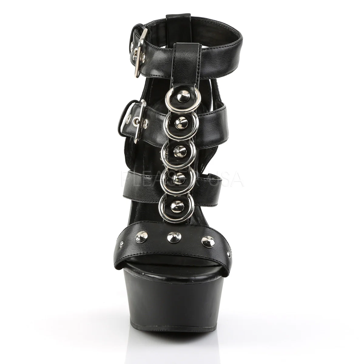 DELIGHT-658  Black Faux Leather/Black - Image 2
