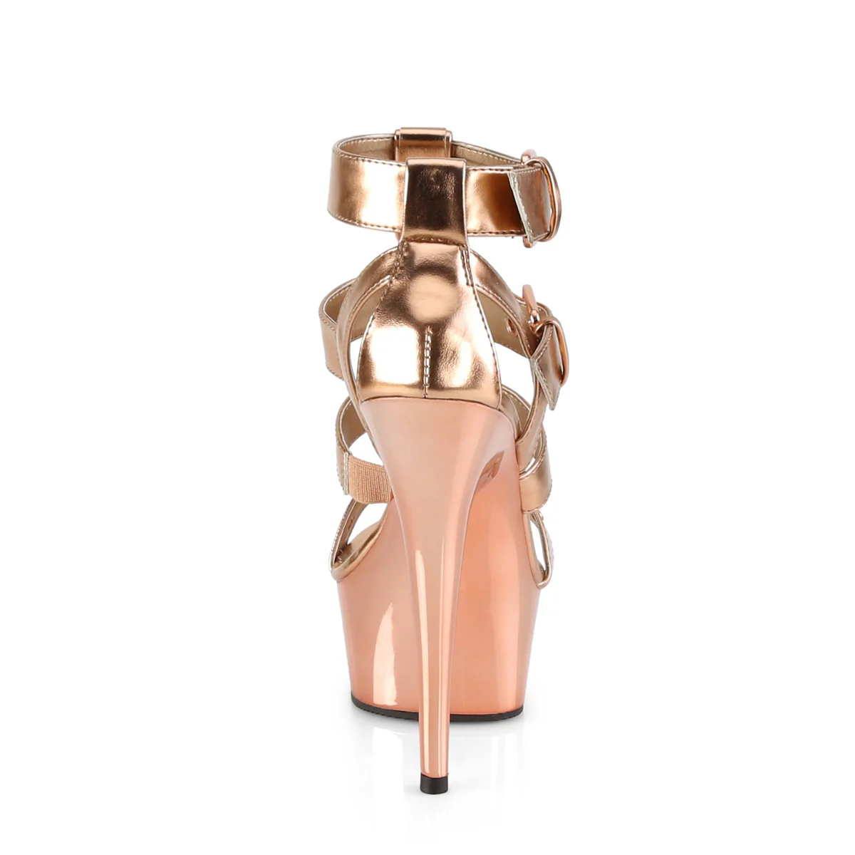 DELIGHT-658  Rose Gold Metallic PU/Rose Gold Chrome - Image 4