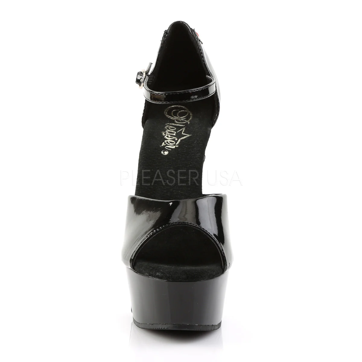 DELIGHT-660FH  Black Patent/Black (Red Lace) - Image 2