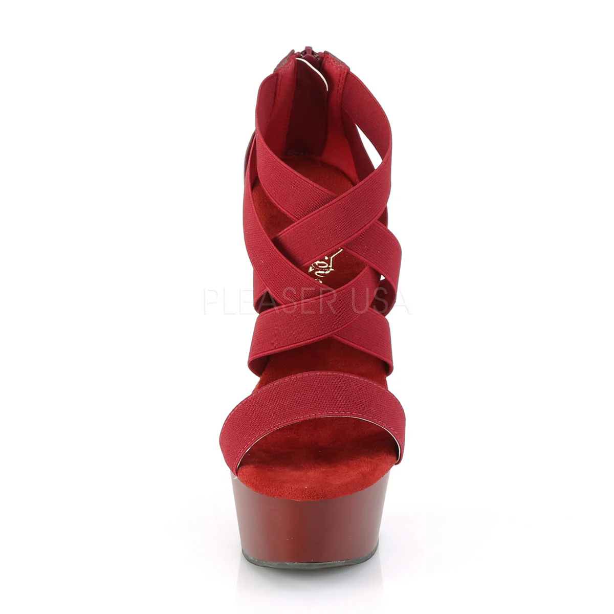 DELIGHT-669  Burgundy Elastic Band-Faux Leather - Image 2