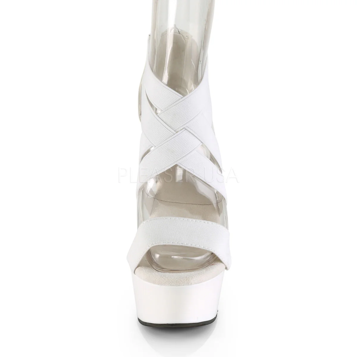 DELIGHT-669  White Elastic Band-Faux Leather/White - Image 2