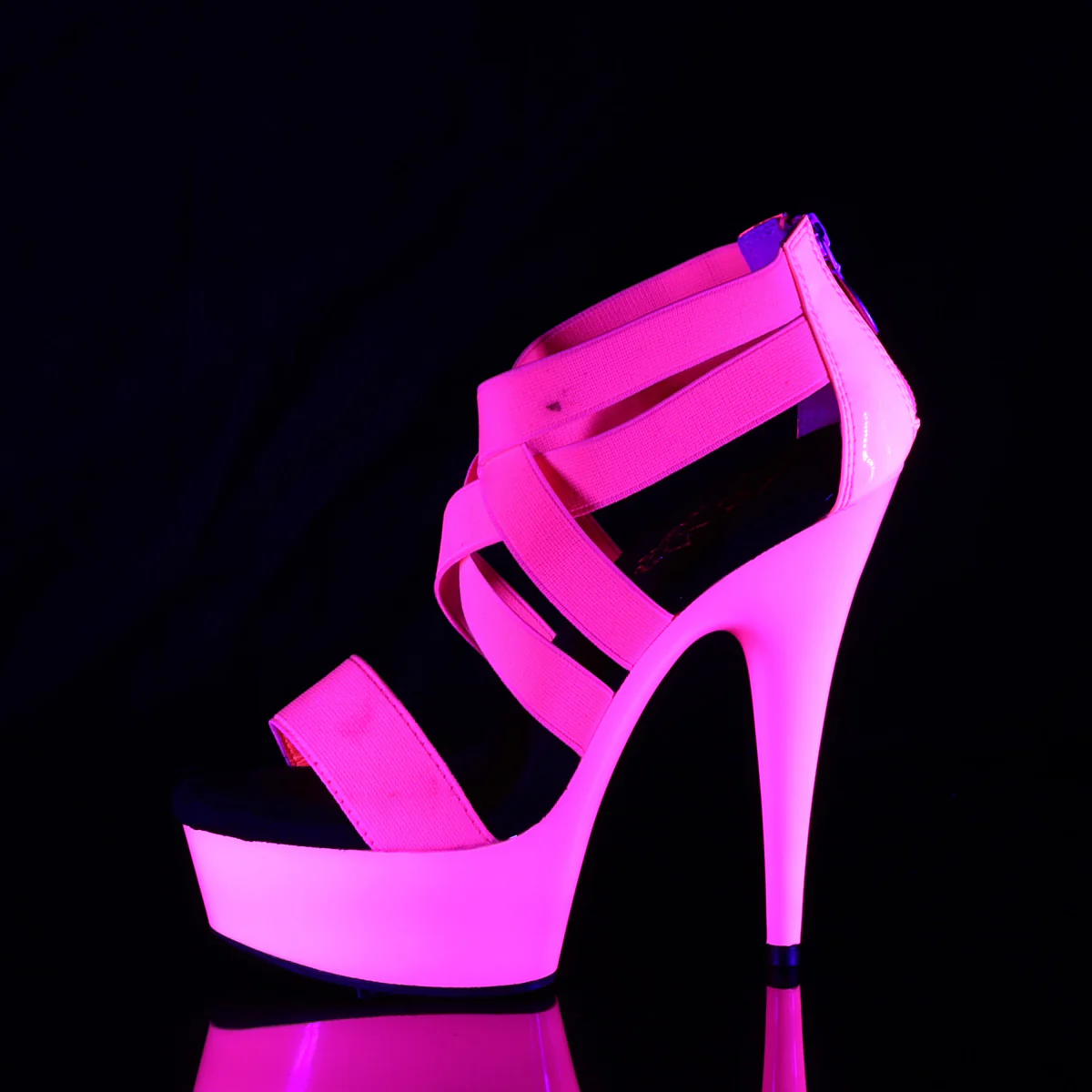 DELIGHT-669UV  Neon Hot Pink Elastic Band-Patent - Image 3