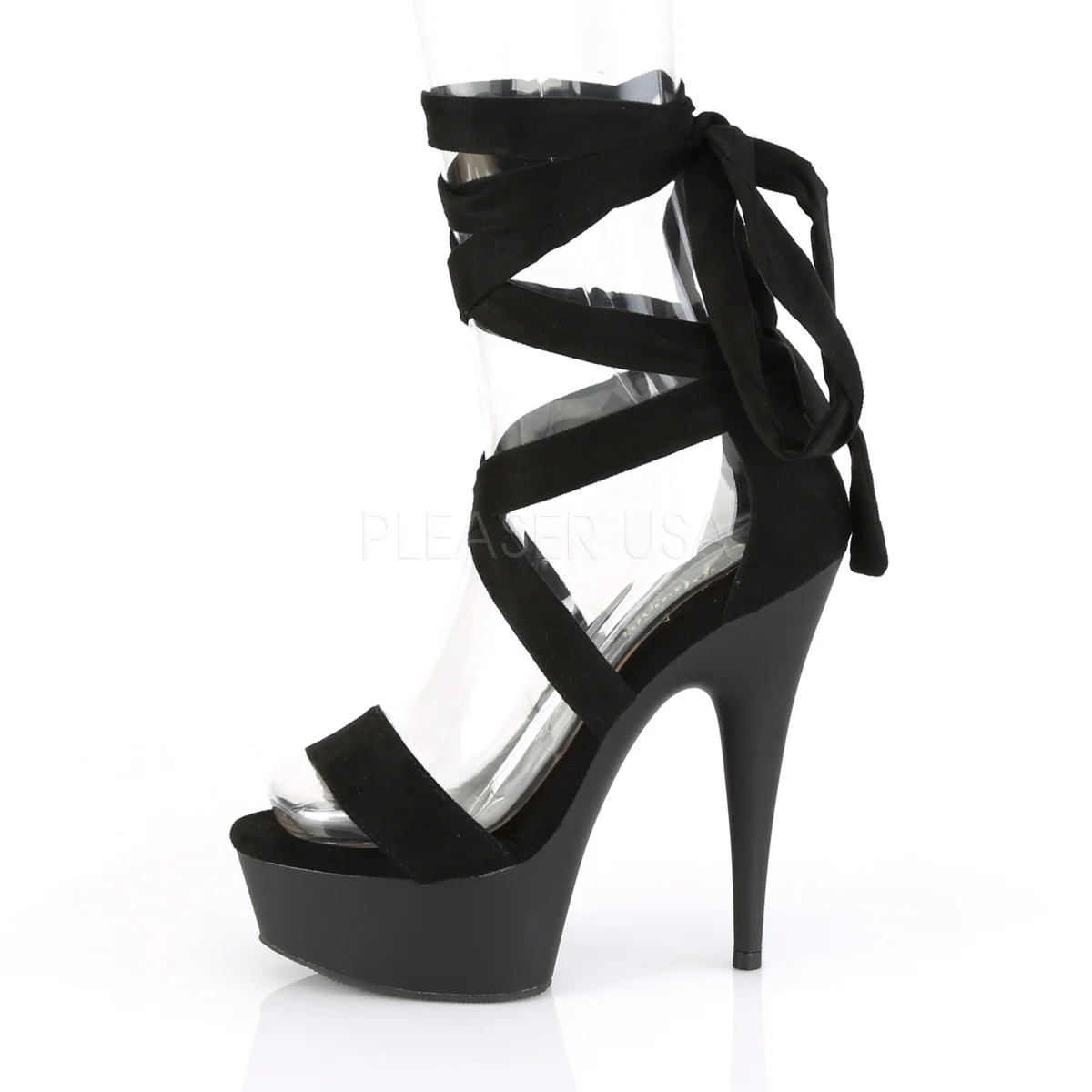 DELIGHT-671 Black Faux Suede/Black Matte - Image 3