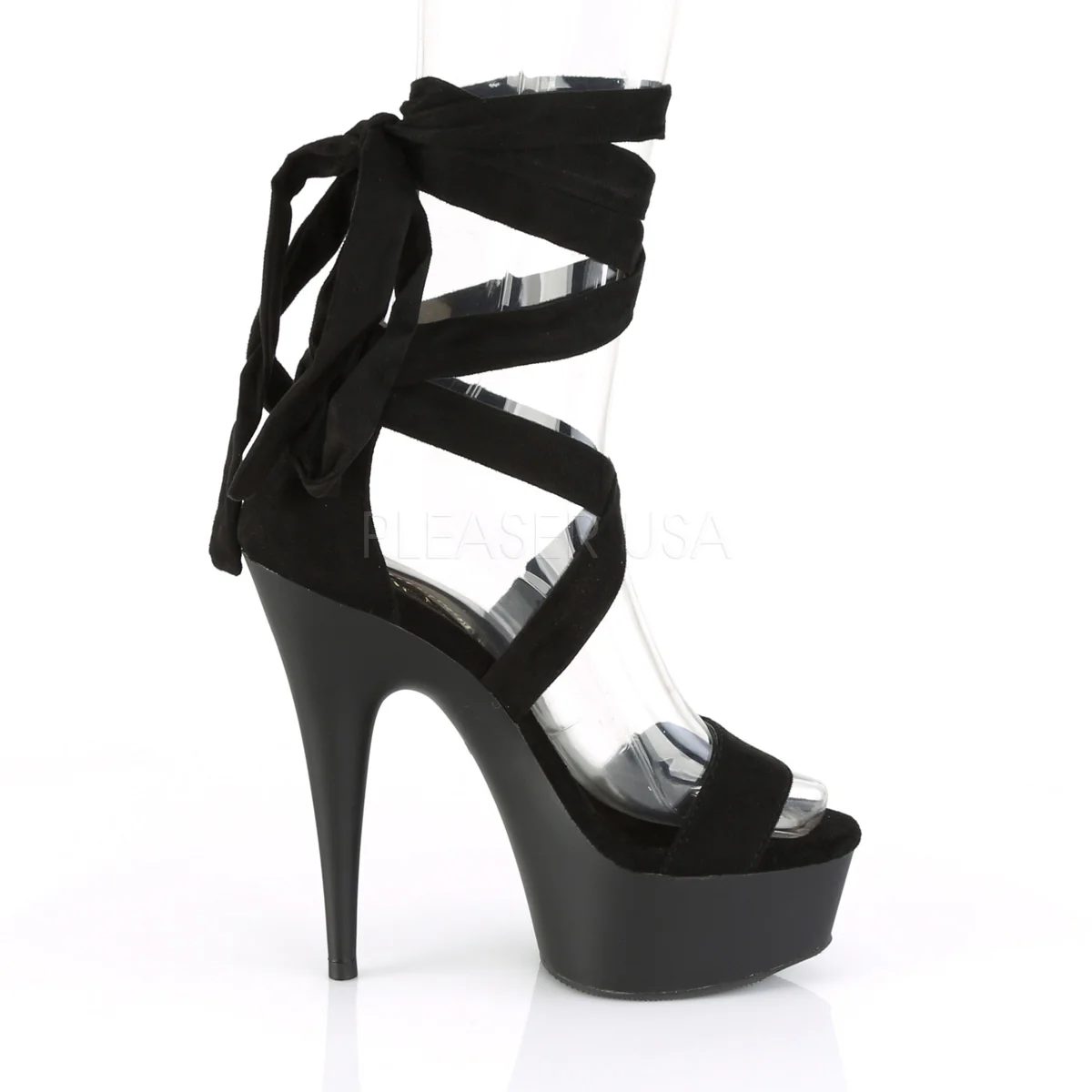 DELIGHT-671 Black Faux Suede/Black Matte - Image 5