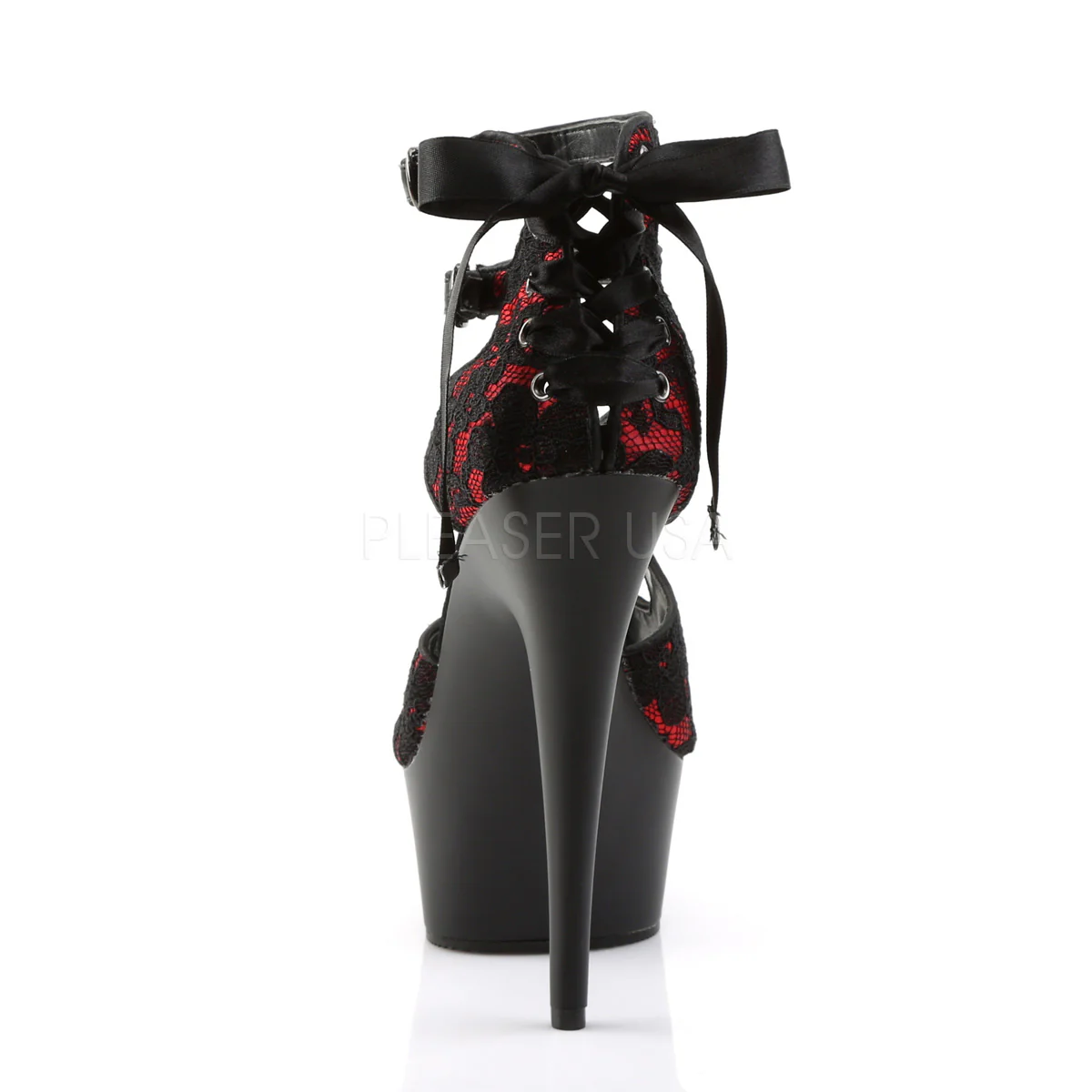 DELIGHT-678LC Red Satin-Lace/Black Matte - Image 4