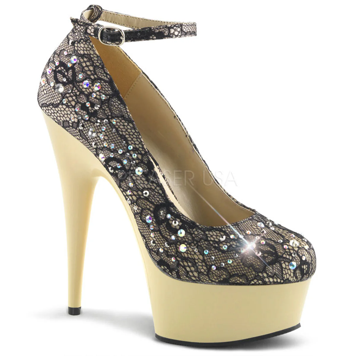 DELIGHT-686LC Champagne Satin-Lace/Cream