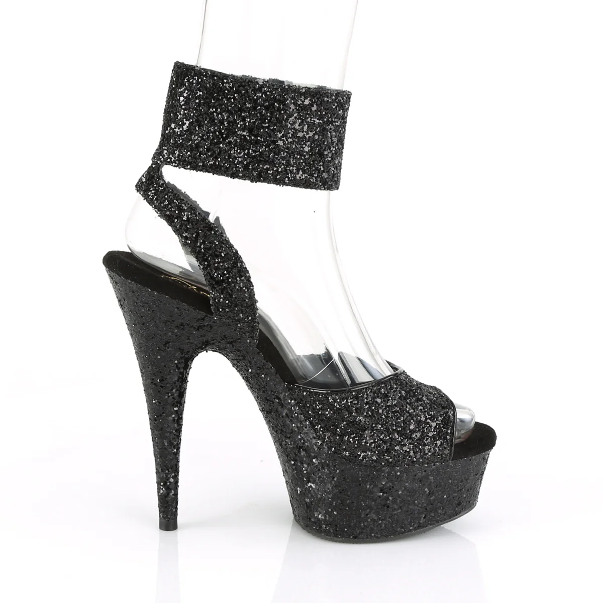 DELIGHT-691LG  Black Glitter/Black Glitter - Image 5