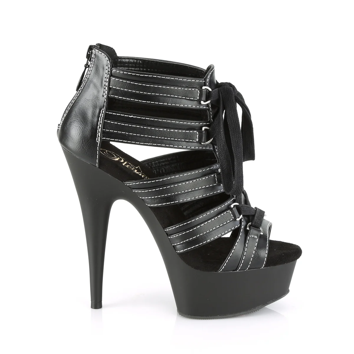 DELIGHT-693  Black Faux Le/Black Matte - Image 5