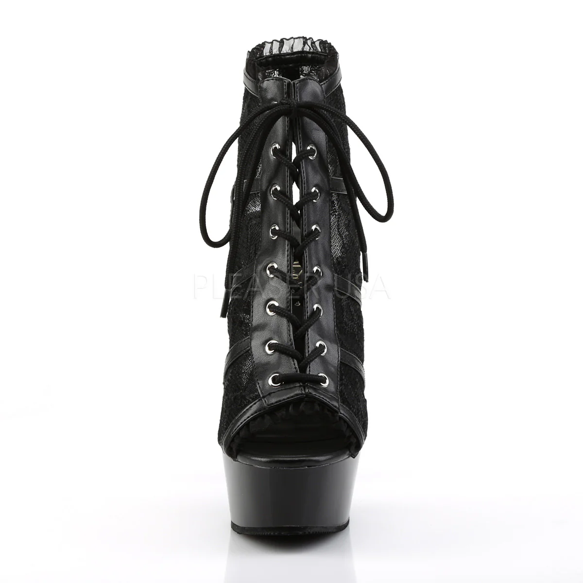 DELIGHT-696LC  Black Mesh-Lace/Black - Image 2