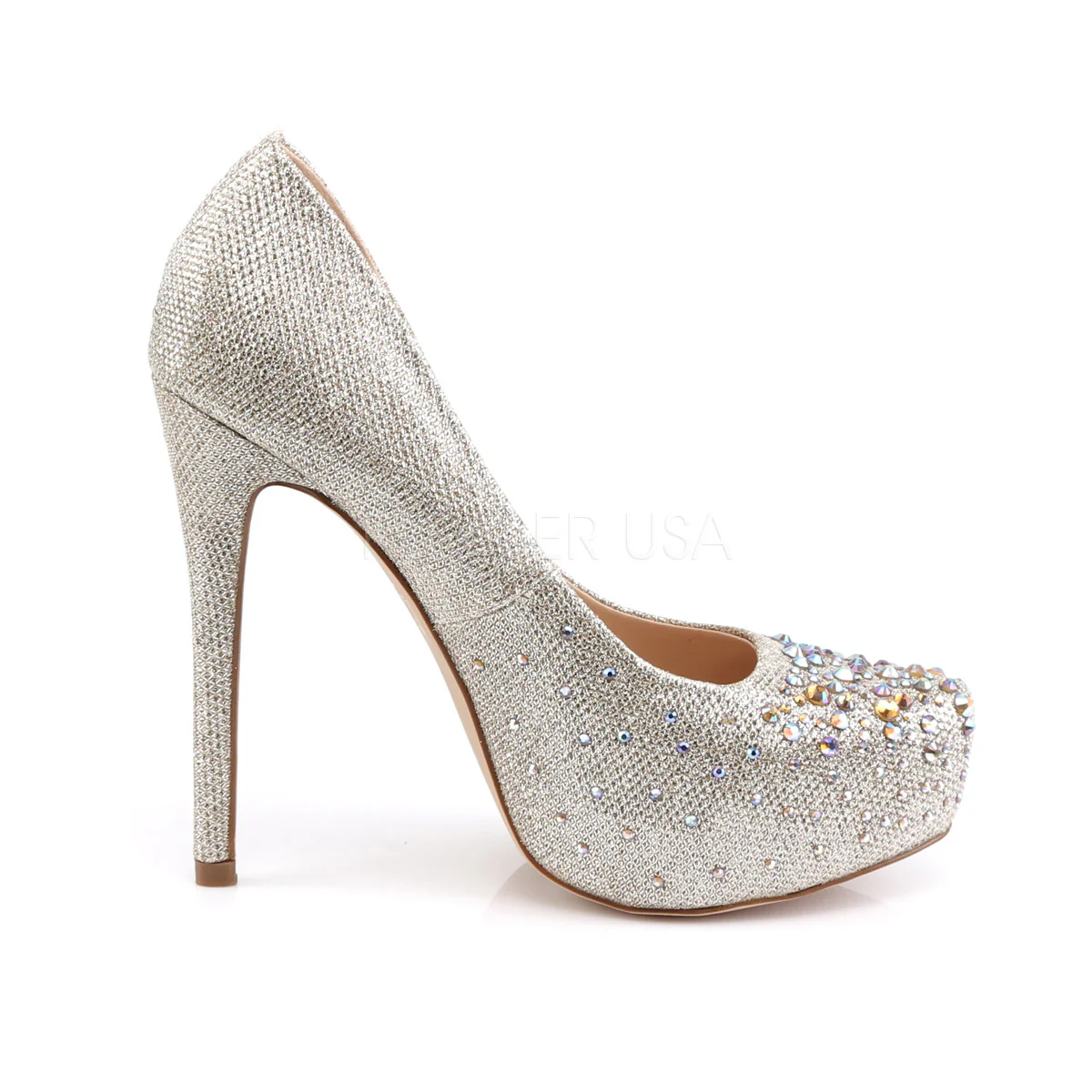 DESTINY-06R  Nude Glitter Mesh Fabric - Image 5