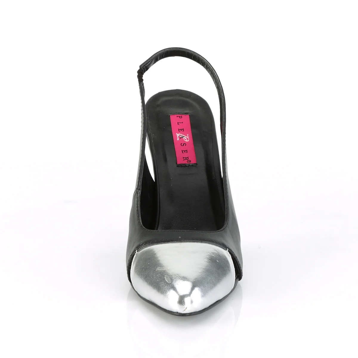 DREAM-405 Black Faux Leather-Silver Metallic Pu - Image 2