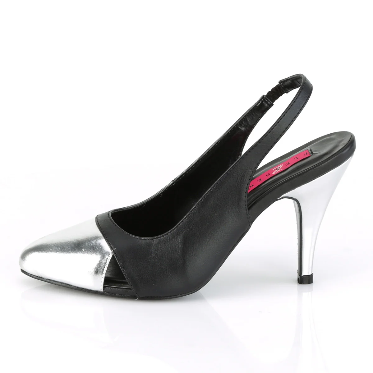 DREAM-405 Black Faux Leather-Silver Metallic Pu - Image 3