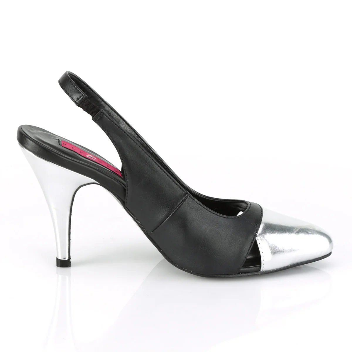 DREAM-405 Black Faux Leather-Silver Metallic Pu - Image 5
