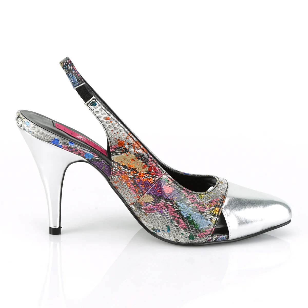 DREAM-405  Multi-Color Snake Print-Silver Metallic Pu - Image 5