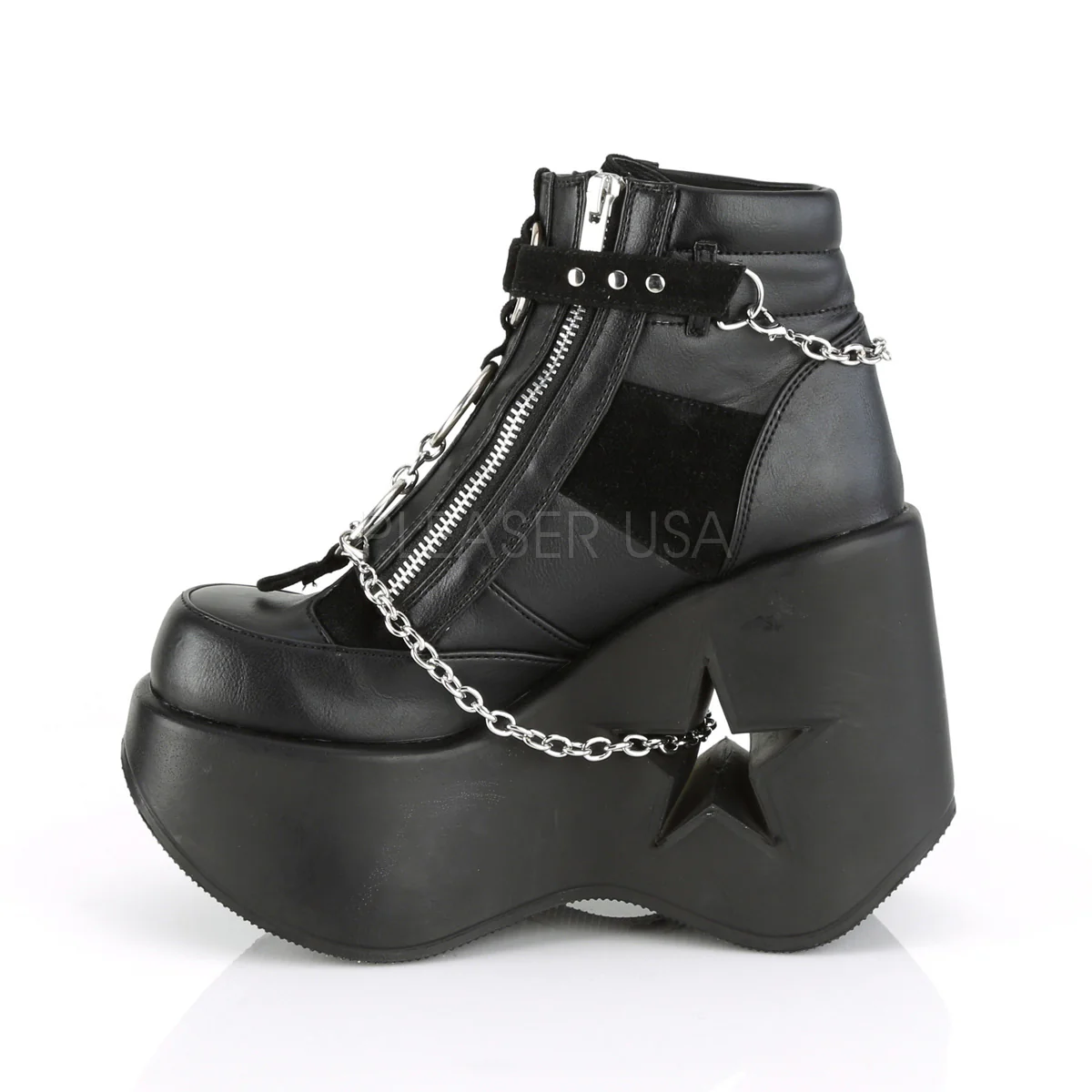 DYNAMITE-101  Black Vegan Leather-Vegan Suede - Image 3