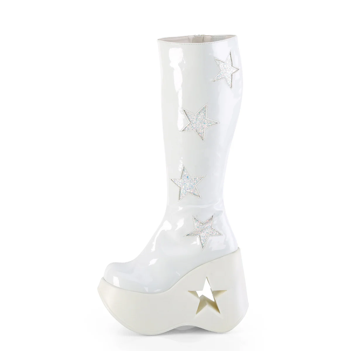 DYNAMITE-218 White Patent-White Multi Glitter - Image 3