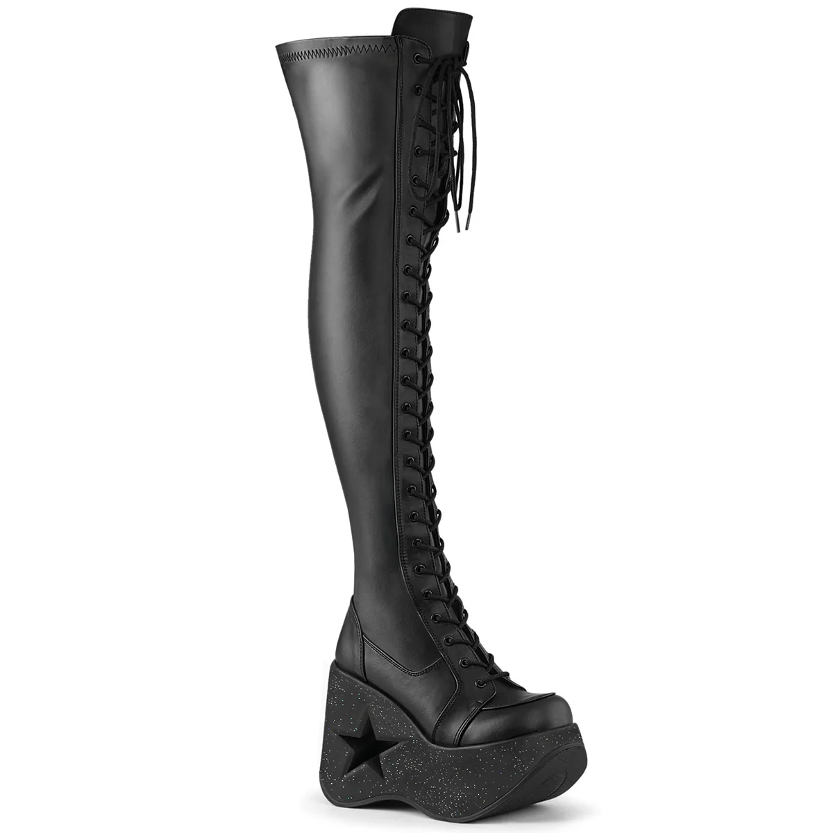 DYNAMITE-300-1  Black Stretch Vegan Leather