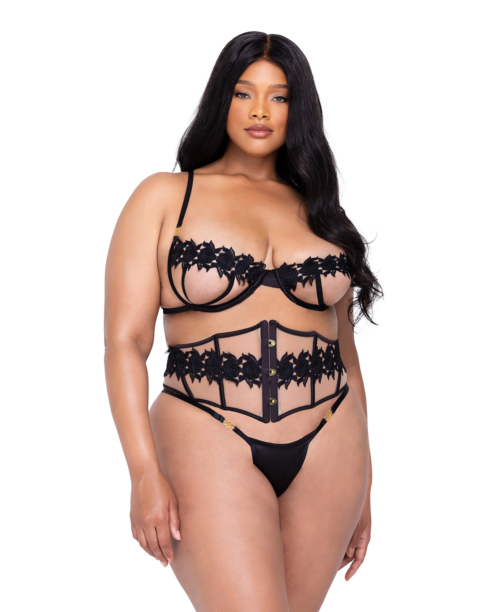 Ebony Rose 3-Piece Waspie Short Set - LI648 - Image 4