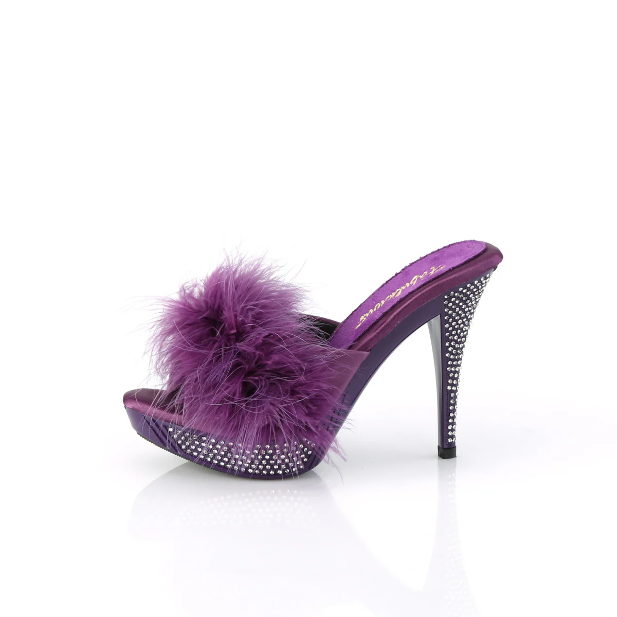 ELEGANT-401F Purple Marabou-Faux Leather/Purple - Image 3